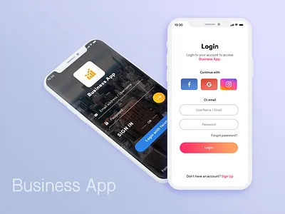 Mobile app Login app business app clean clean ui debut iphone login login form login screen minimal mobile app design signin signup ui white