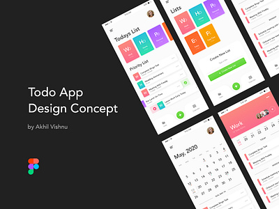 Todo App Design Concept app app design calendar concept design figma figmadesign list listing todo todo app todo list todolist ui ux vector