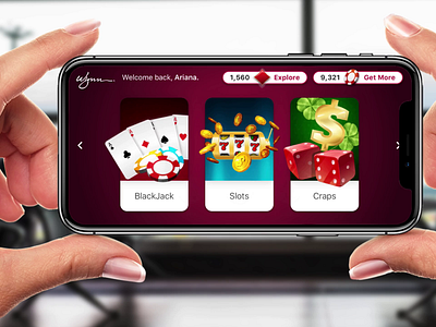 Casino Resort Game (iOS App) cashless spending casino concept digital wallet flinto gamification interaction design ios loyalty mobile mobile app mobile design native app rewards sketch transactions ui ux