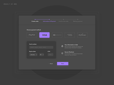 Credit Card Checkout – Cryptonymous checkout credit card dailyui dark mode ecommerce night mode payment shopping ui user experience user interface ux web webdesign