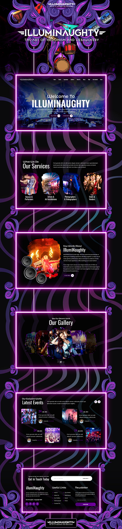 DJ illuminaughty creative design illuminaughty illustration landing page typography ui ux vector web website