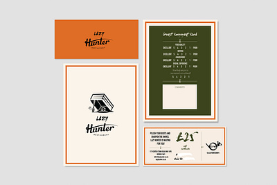 Lazy Hunter restaurant branding corporate identity icon lettering logo logo design print stationary typography