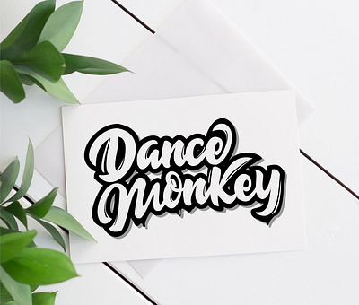 dance monkey lettering logo hand drawn illustration lettering logotype typography