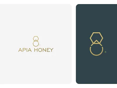 APIA HONEY branding design golden honey icon logo mark print