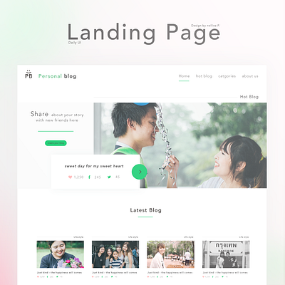 Daily UI 003 : Landing Page #DailyUI landing page design landingpage pastel color ui ux uidesign uxui web design