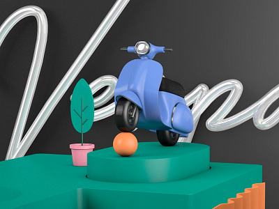 Live More Vespa 3d art c4d cinema4d illustration scooter vespa