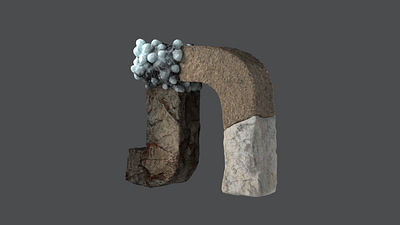 Pretty letter Tav 3dillustration cinema cinema4d design illustration letters nature