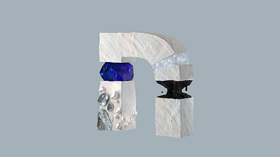 Letter Het 3dillustration beauty cinema cinema4d debut design illustration letters nature rocks