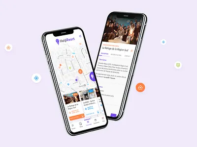 Help&React – Branding UX/UI app brandbook branding business card icons lettering logo posters sexual harassment ui ux