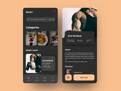 Workout App app dailyui design mobile tracker ui uiux ux workout