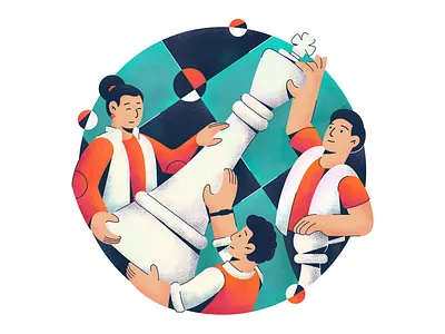 Consulting Agency agency characters chess colors consulting design emotions graphic graphic design halo halo lab illustration people team teamwork vector