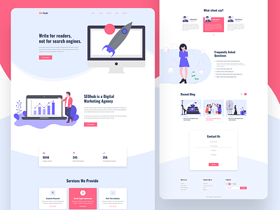 SEOhub - Seo agency landing page design agency agency landing page agency website creative creative design creative design design dribbble seo agency seo agency landing page seo company ui ux web web design web ui web ui design website xd design