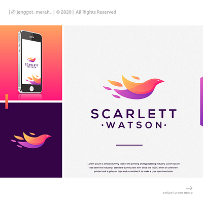 SCARLETT WATSON logo idea awesome bird brand brand identity brandidentity color design idea identity inspiration inspirational inspirations instagram interface logo technology