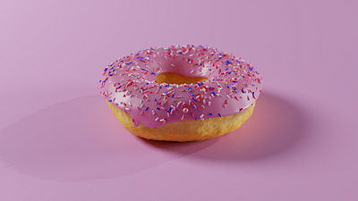 Donut render made in Blender 2.81 3d blender blender 3d donut pink