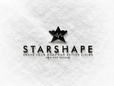 Starshape logo body bodyshape brandidentity creativelogo fitness fiverr freelancer gym gymlogo heart heartrate illustration logoconcept logoexcellent typography upwork