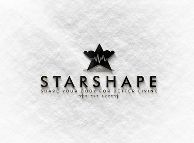 Starshape logo body bodyshape brandidentity creativelogo fitness fiverr freelancer gym gymlogo heart heartrate illustration logoconcept logoexcellent typography upwork