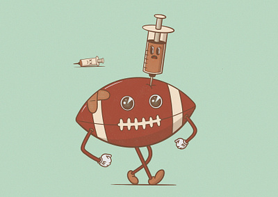 LaY OfF tHe RoIDs BrO! cartoon cartoon character character design football illustration retro retro illustration steroids vintage vintage illustration