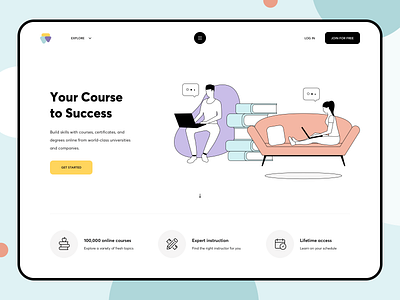 Education Web Platform Design awsmd branding clean courses creative education education app illustration inspiration interaction landing page layout learning minimal product design uiux vector website