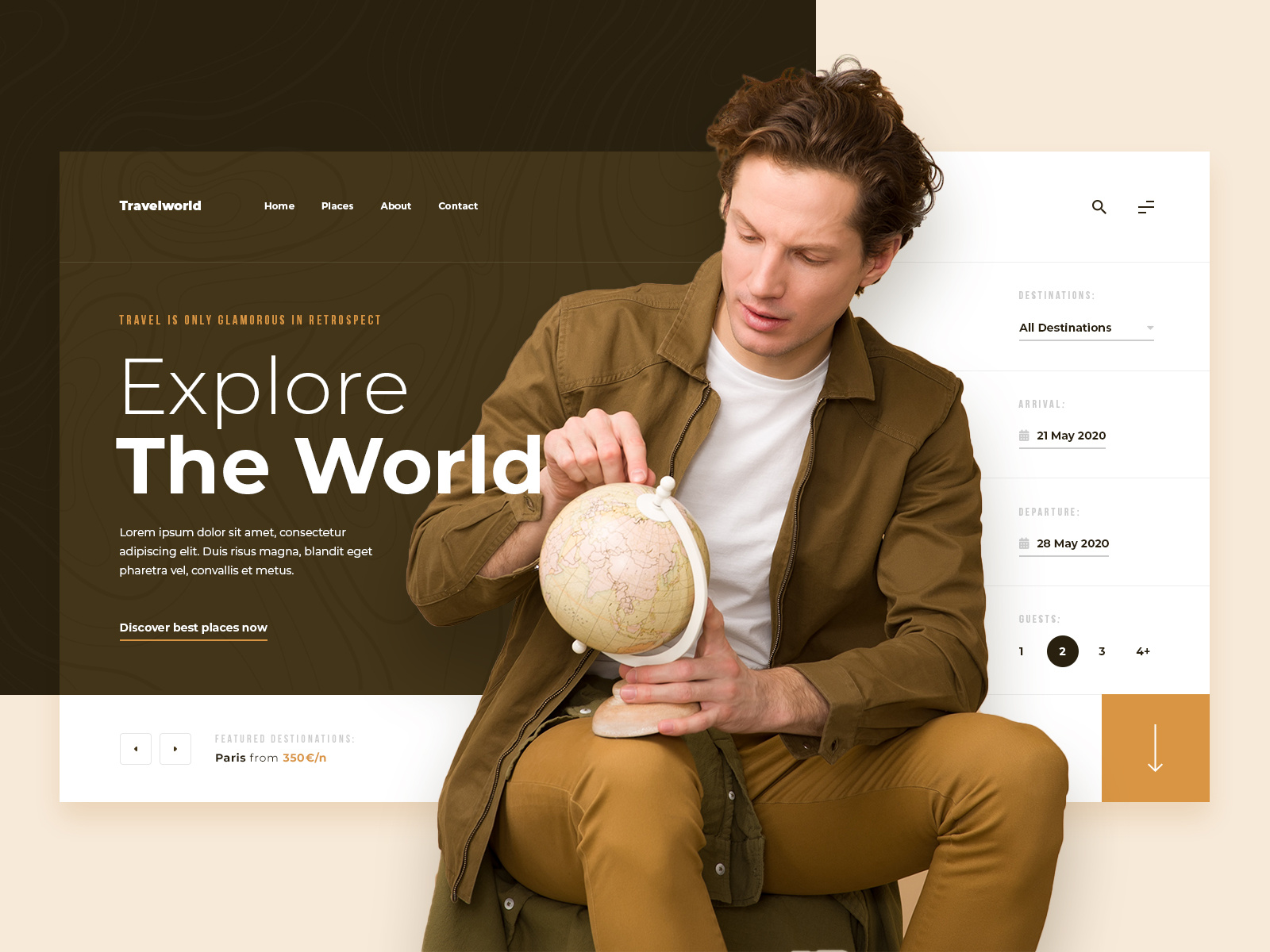 Example of Travel & Destination | Website concept