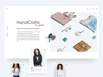 HandCrafts by Orphans - Website Design clean clear design ecommerce gray landing landingpage minimal modern orphans shop simple stores ui ux website white