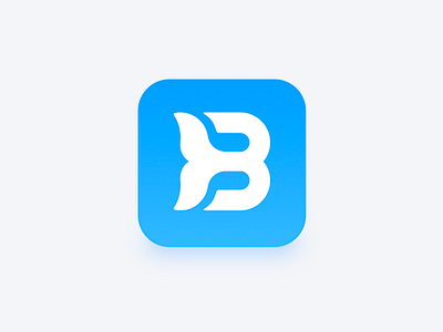 B blue design icon illustration logo ui vector whale