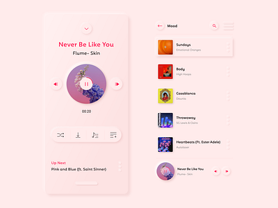 Neumorphic Playlist interaction interface music musicui neumorphic neumorphicplaylist neumorphism playlist playlistui trends