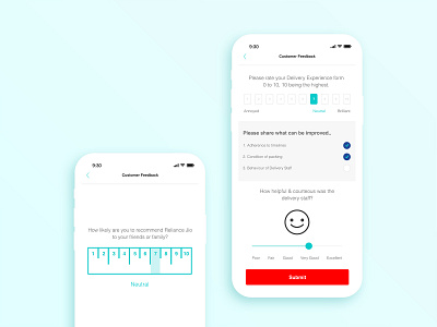 Customer Feedback Ratings Screens android app customer daily ui design dribbble shot emoji feedback icon interaction interface iphone layout ratings review screen slider ui ux vector