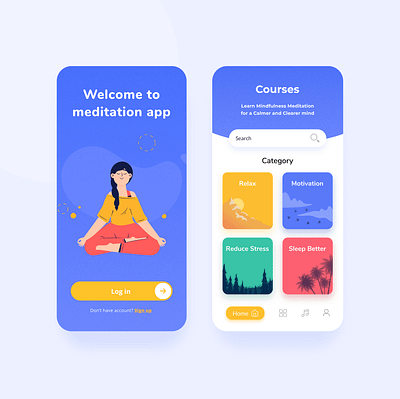 Meditation App app branding creative design designer foster ios iphone meditation mobile mobileapp relax sleep socialmedia ui uidesign ux uxdesign webdesigner yoga