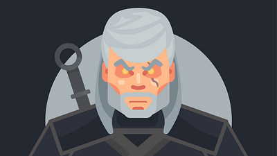 The Witcher adobe animation branding design flat flat design graphic graphicdesign illustraion illustrator logo netflix the witcher vector webdesign witcher