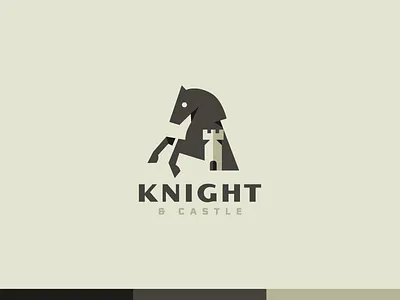 Knight & Castle animal badge castle chess game horse horse logo icon knight logo minimal