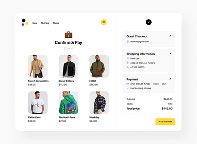 Shopping App app clothes shopping store ui ux website