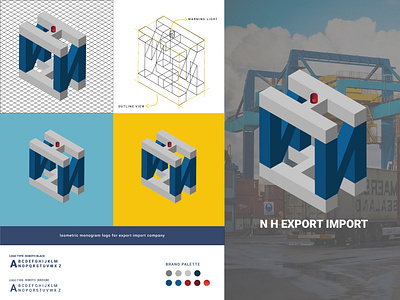 Isometric monogram logo for export import company 2020 3d 3d logo 3d logo design bangladesh branding design financial graphic illustration logo logo design simple tranding