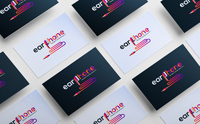 earphone abstract logo design abstract art brand business creative design element geometric graphic icon illustration logo logotype modern shape sign symbol template trendy vector