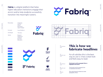 Fabriq - Logo Design 📶 alumni connect digital platform education f monogram fabric fabriq grow interact logo logo design negative space logo platform social stairs steps student students users