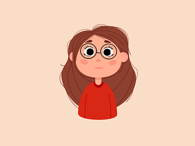 Girl child design art girl glasses human illustration portrait portrait art red sweater vector vector art vector illustration