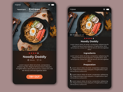 DAILY UI 040. RECIPE APP app design branding daily 100 challenge dailyui dailyui040 design figma figmadesign user experience user interface design userinterface