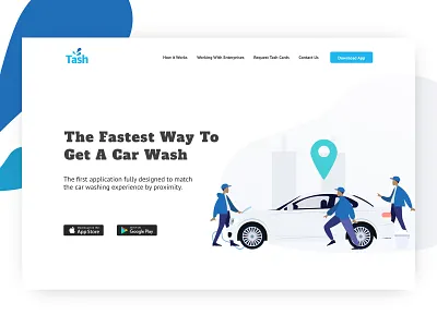 Landing Page for Tash Wash design landing page sketch ui uidesign ux design web design