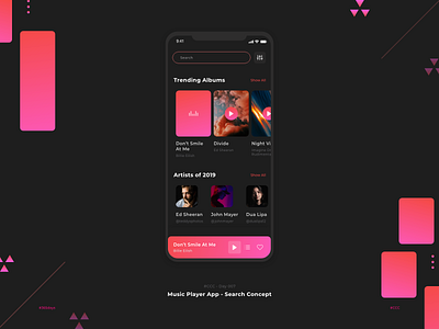 #CCC - Day 007 adobexd challenge design music app ui ux