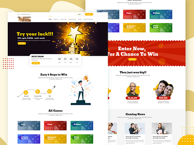 Lottery Website clean design gaming landingpage lottery sketch ui website website design