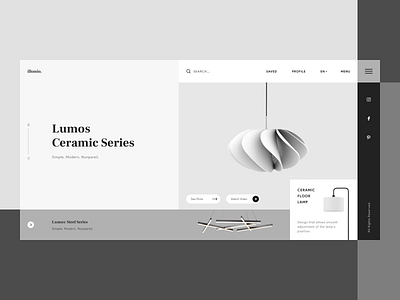 Luxury E-commerce Lighting Website branding clean ui design ecommerce flat homepage light lightning logo minimal shop typography ui ux web webdesig website