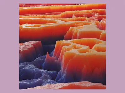 Ex.267 3d album art blue cd cover ep lp mountians orange sleeve subsurface translucent transparent vinyl
