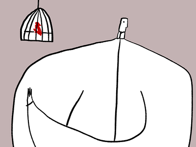 Man with bird bird illustration man