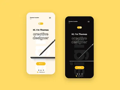Portfolio responsive adobe xd app black and white creative dark light design folio homepage illustrator mobile photoshop portfolio responsive switch trend website