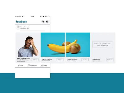 facebook carousel - Concept branding design facebook facebook ads icon illustration illustrator logo minimal sexual health type typography ui