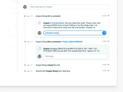 Activity log (SaaS web app) activity activity feed admin analytics comments dashboard interface message messaging app minimal prototype software ux web app