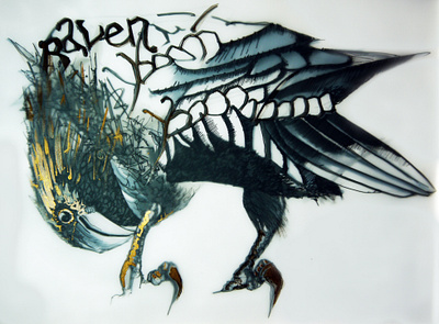 Gilded Ravens artwork gilded illustration design illustrations pen and ink