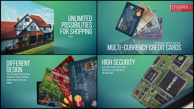 Multi Currency Credit Card Promo project after effect credit card download download mockup mockup motion design motiongraphics opener plastic card promo promotional design titles