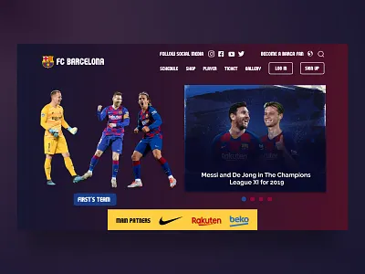 FC Barcelona Landing Page Website Concept app design web web design web ui design webdesign website website concept website design website ui
