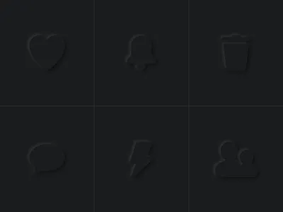 Soft UI - Dark mode Illustration art black color community daily design experiments icon iconography illustration illustrations minimal neomorphism shapes trends vector