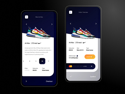 Checkout journey I 002 app branding card carousel checkout clean design fashion nav order payment product shoe ui ui ux uichallenge upgrade